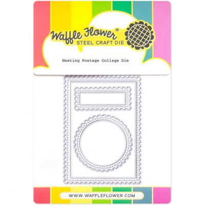 Waffle Flower Die - Nesting Postage Collage