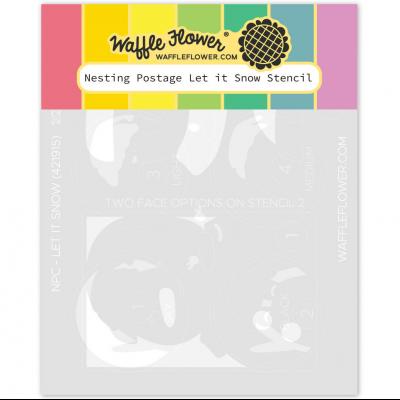Waffle Flower Stencil - Nesting Postage Collage Let It Snow