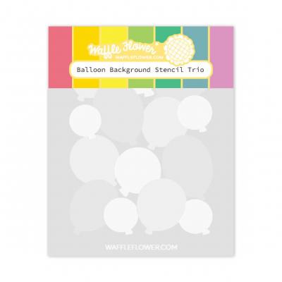 Waffle Flower Stencil Trio - Balloon Background
