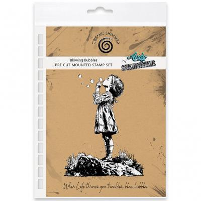 Katy Sue Designs Andy Skinner Pre Cut Rubber Stamps - Blowing Bubbles