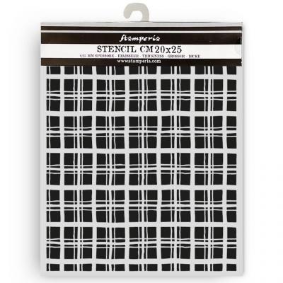 Stamperia Whispering Woods Stencil - Tartan Pattern