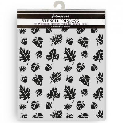 Stamperia Whispering Woods Stencil - Leaves And Acorns Pattern