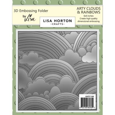 Lisa Horton Crafts 3D Embossing Folder - Arty Clouds And Rainbows