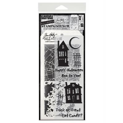 Stampers Anonymous Mixed Media Tim Holtz Stempel + Schablone - Ghost Town
