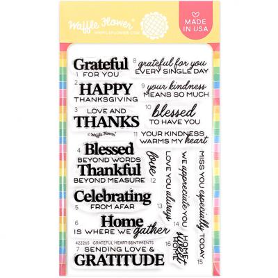 Waffle Flower Grateful Heart Sentiments Stempel