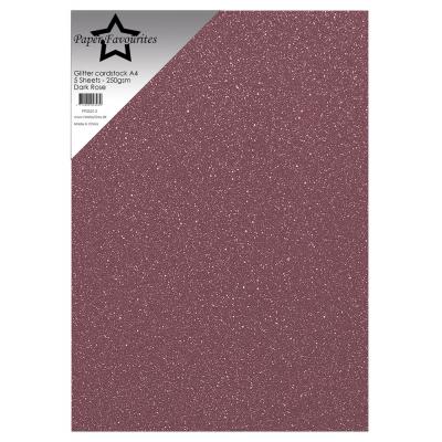 Paper Favourites Glitter Cardstock - Dark Rose