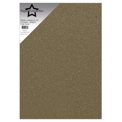 Paper Favourites Glitter Cardstock - Pale Gold