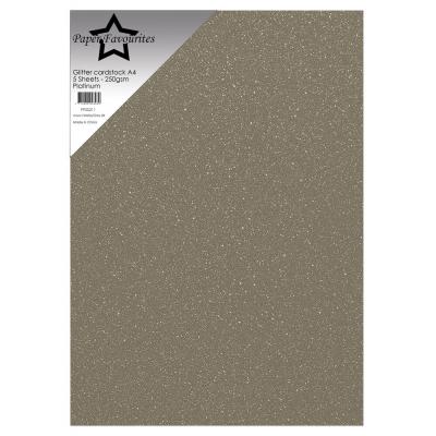 Paper Favourites Glitter Cardstock - Platinum