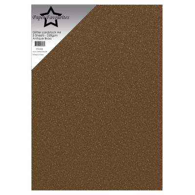 Paper Favourites Glitter Cardstock - Antique Brass