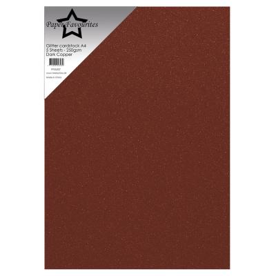 Paper Favourites Glitter Cardstock - Dark Copper