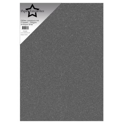 Paper Favourites Glitter Cardstock - Antique Silver
