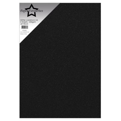 Paper Favourites Glitter Cardstock - Jet Black