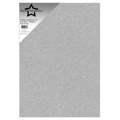 Paper Favourites Glitter Cardstock - Fine Silver