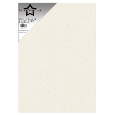 Paper Favourites Glitter Cardstock - Ivory/White