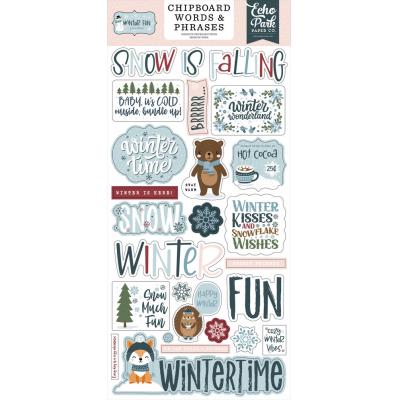 Echo Park Winter Fun - Chipboard Word & Phrases