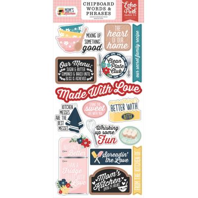 Echo Park Mom's Kitchen - Chipboard Word & Phrases
