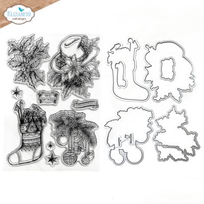 Elizabeth Craft Designs Golden Season Stamp and Die Set - Deck The Halls