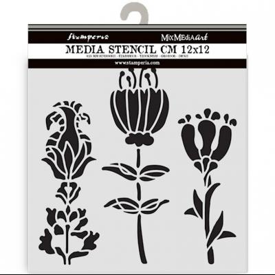 Stamperia Furry Friends Stencil - Stylized Flowers
