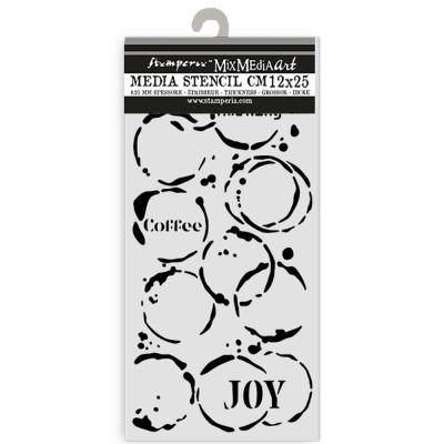 Stamperia Furry Friends Stencil - Coffee Prints