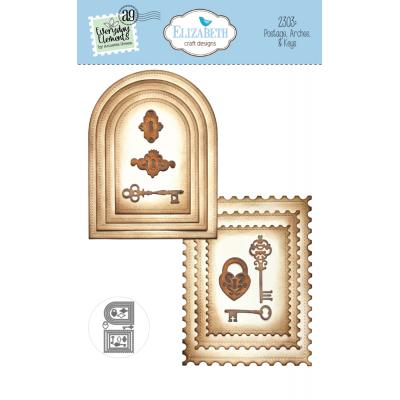 Elizabeth Craft Designs Romantic Revival Die - Postage, Arches & Keys