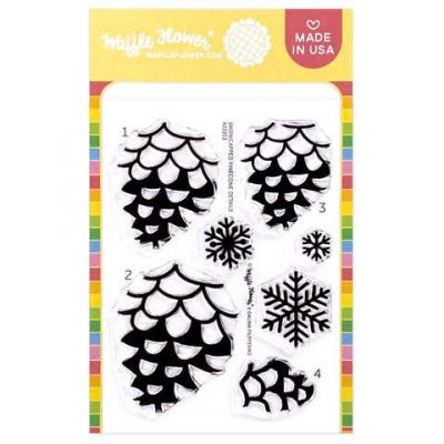 Waffle Flower Stempel - Snowcapped Pinecone Details