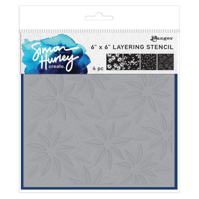 Ranger Simon Hurley create. Layering Stencils - Festive Poinsettias