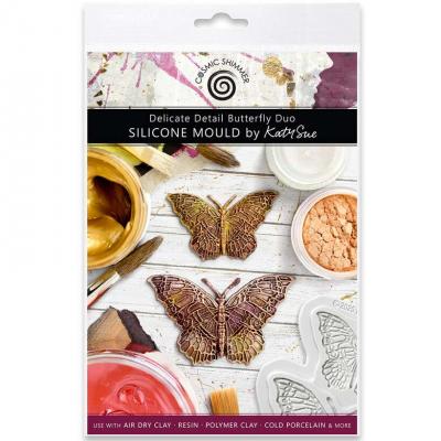Katy Sue Designs Cosmic Shimmer Silicone Mould - Delicate Detail Butterfly Duo