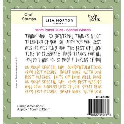 Lisa Horton Crafts Word Panel Duos Stempel - Special Wishes
