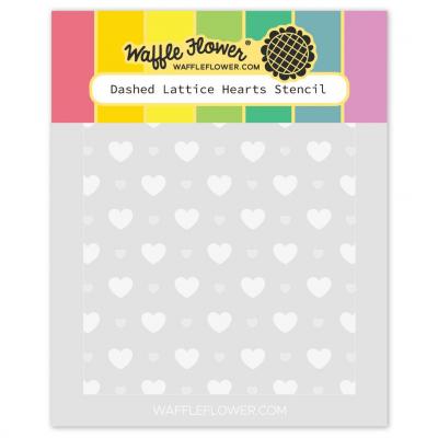 Waffle Flower Stencil - Dashed Lattice Hearts