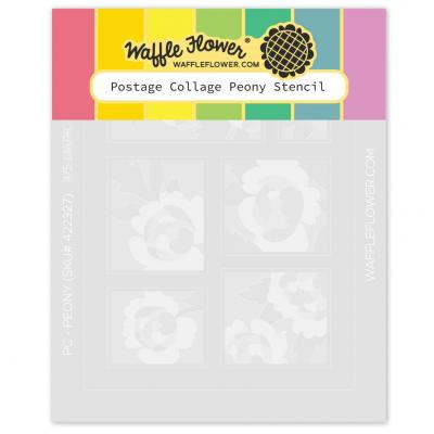 Waffle Flower Stencil - Postage Collage Peony
