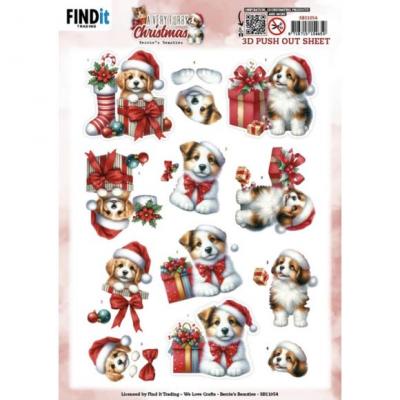 Find It Trading Berries Beauties A Very Furry Christmas Punchout Sheet - Puppy