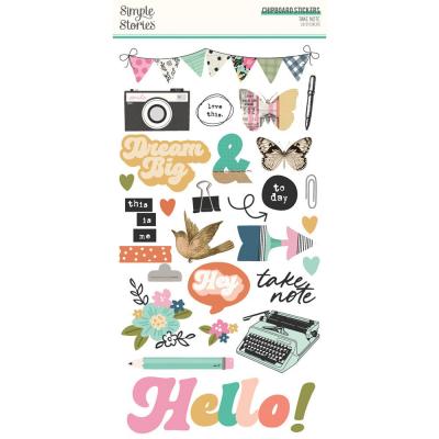 Simple Stories Take Note - Chipboard Stickers