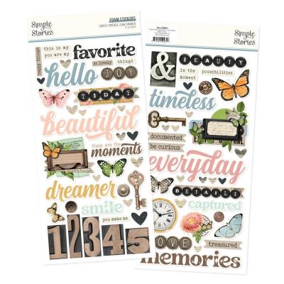 Simple Stories Simple Vintage Junk Drawer - Foam Stickers