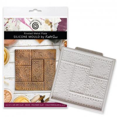 Katy Sue Designs Cosmic Shimmer Silicone Mould - Riveted Metal Plate