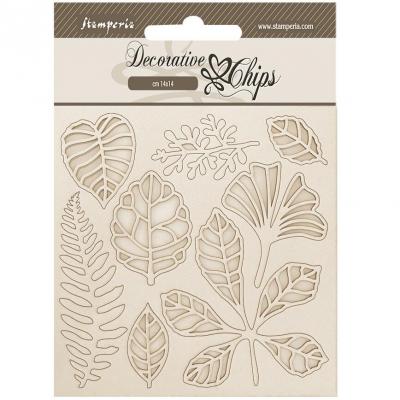 Stamperia Herbarium Silvae Decorative Chips - Leaves