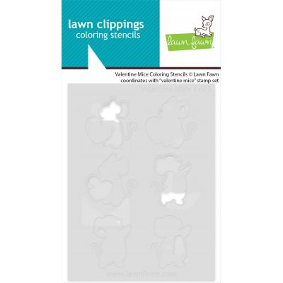 Lawn Fawn Lawn Clippings Coloring Stencils - Valentine Mice
