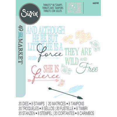 Sizzix 49 and Market Thinlits Die + Stamps - Forces Of Nature
