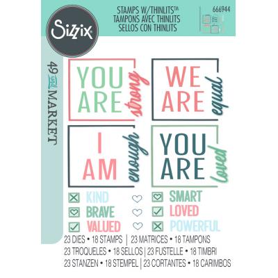Sizzix 49 and Market Thinlits Die + Stamps - Affirmations