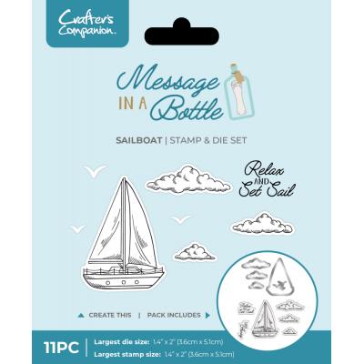 Crafter's Companion Message in a Bottle Stamp & Die - Sailboat
