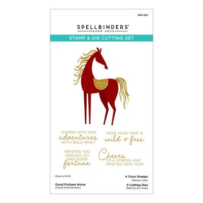 Spellbinders Clear Stamps & Die Set - Good Fortune Horse