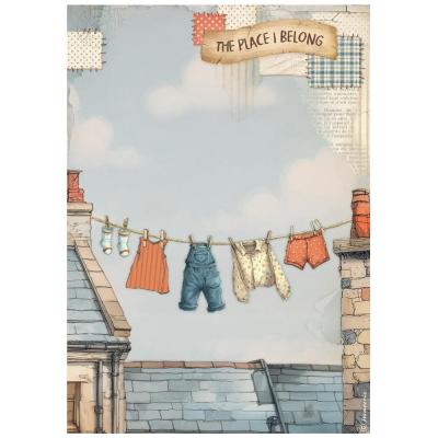 Stamperia Family Rice Paper - Fresh Laundry