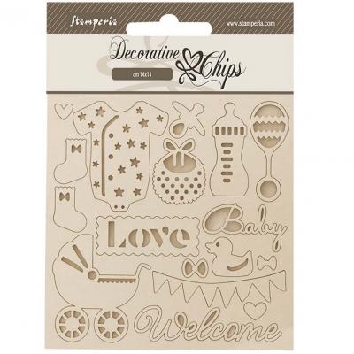 Stamperia Baby Decorative Chips - Accessories