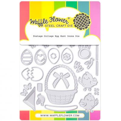 Waffle Flower Postage Collage Die - Egg Hunt