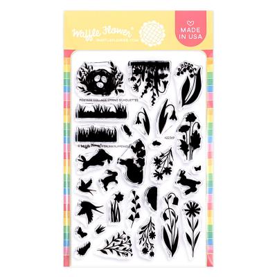 Waffle Flower Postage Collage Stempel - Spring Silhouettes