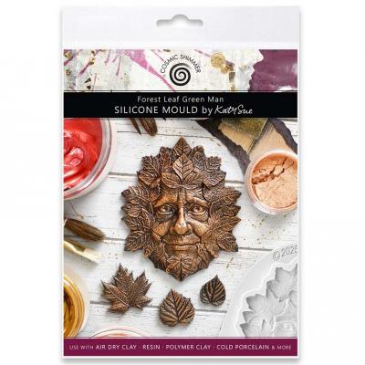 Katy Sue Designs Cosmic Shimmer Silicone Mould - Forest Leaf Green Man