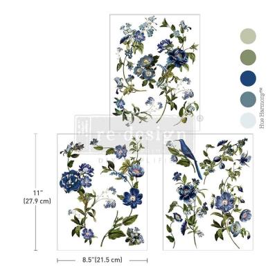 Prima Marketing Re-Design Middy Transfers - Blue Nest Blooms