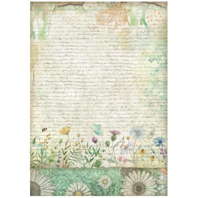 Stamperia Daisy Art Rice Paper - Handmade Letter With Flowers