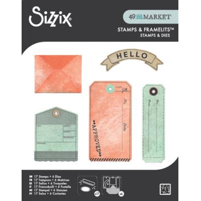 Sizzix 49 and Market Thinlits Die + Stamps - Tag It