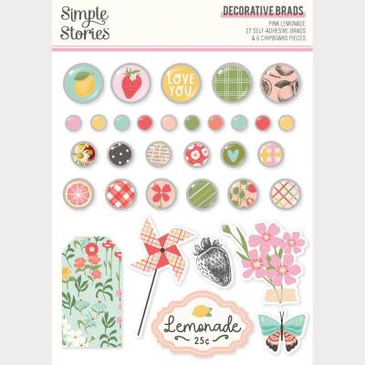 Simple Stories Pink Lemonade - Decorative Brads