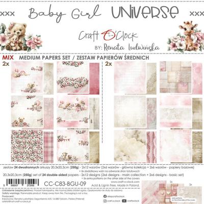 Craft O'Clock Baby Girl Universe - Medium Paper Set